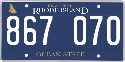 RI license plate 867070