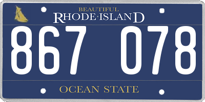 RI license plate 867078