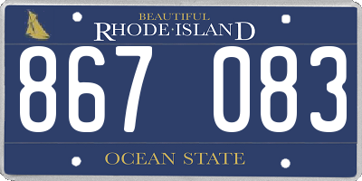RI license plate 867083
