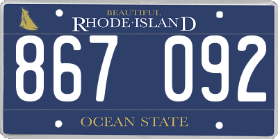 RI license plate 867092