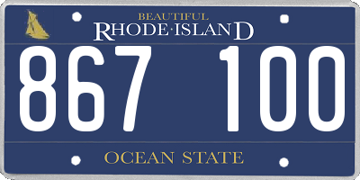 RI license plate 867100