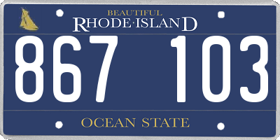 RI license plate 867103