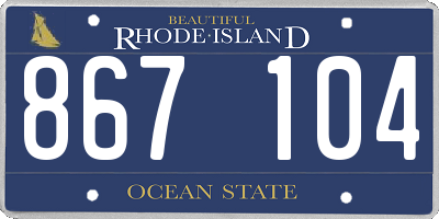 RI license plate 867104