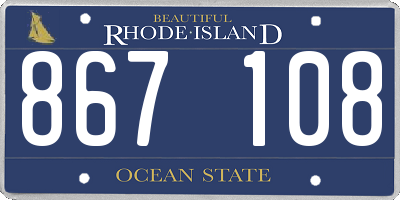 RI license plate 867108