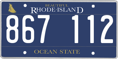 RI license plate 867112