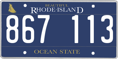 RI license plate 867113