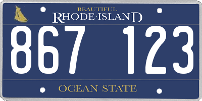 RI license plate 867123
