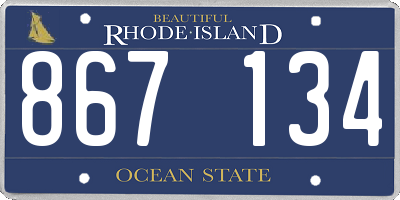 RI license plate 867134