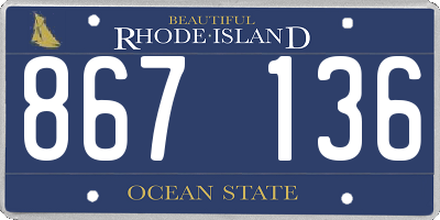 RI license plate 867136