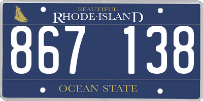 RI license plate 867138