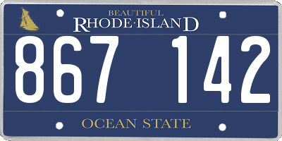 RI license plate 867142