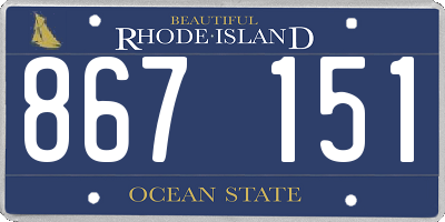 RI license plate 867151