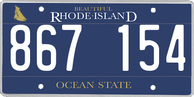 RI license plate 867154