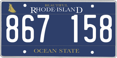RI license plate 867158