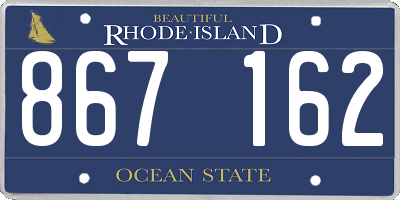 RI license plate 867162
