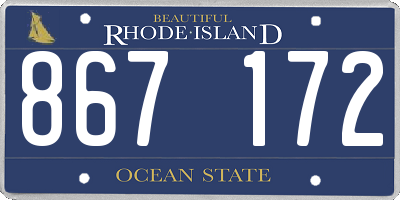 RI license plate 867172