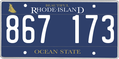 RI license plate 867173