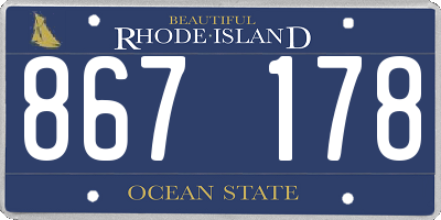 RI license plate 867178