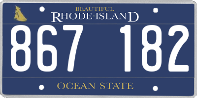 RI license plate 867182