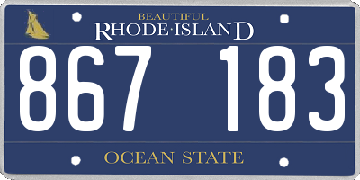 RI license plate 867183
