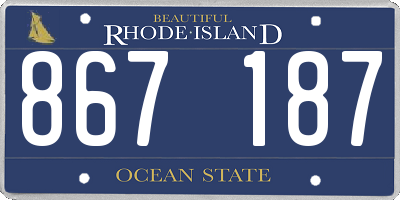 RI license plate 867187