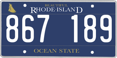 RI license plate 867189