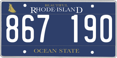 RI license plate 867190