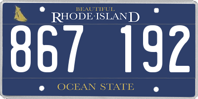 RI license plate 867192