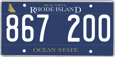 RI license plate 867200