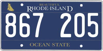 RI license plate 867205