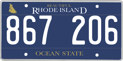 RI license plate 867206