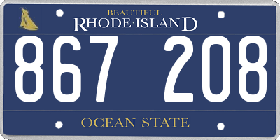 RI license plate 867208