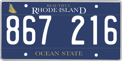 RI license plate 867216