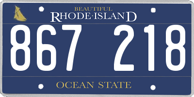 RI license plate 867218