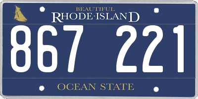 RI license plate 867221