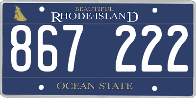 RI license plate 867222