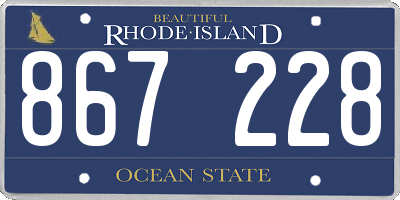 RI license plate 867228