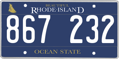 RI license plate 867232
