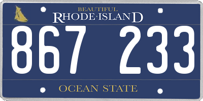 RI license plate 867233