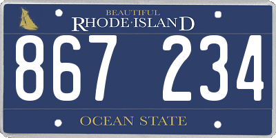 RI license plate 867234