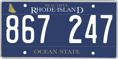 RI license plate 867247
