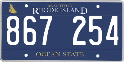RI license plate 867254