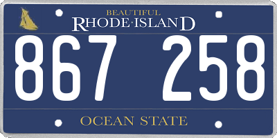 RI license plate 867258