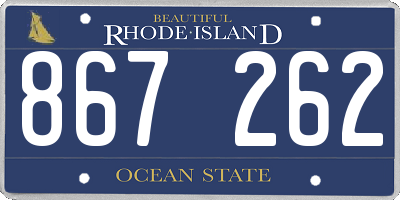 RI license plate 867262
