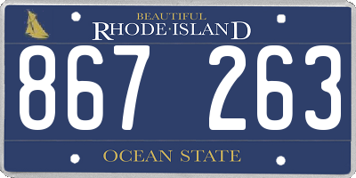 RI license plate 867263