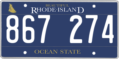 RI license plate 867274