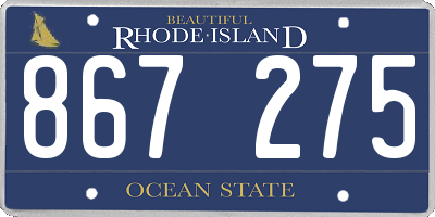RI license plate 867275
