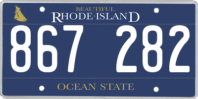 RI license plate 867282