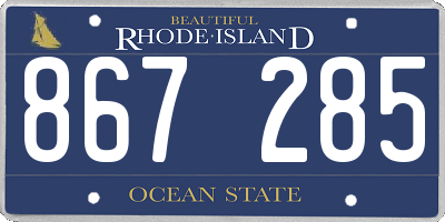 RI license plate 867285