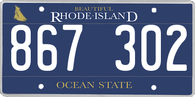 RI license plate 867302
